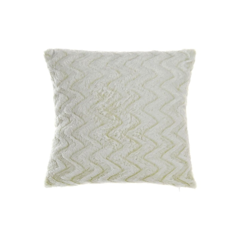 Coussin DKD Home Decor Polyester Zigzag Aluminium Blanc (45 x 10 x 45 cm) - Acheter à 9,92 € seulement chez Collector's Boutique