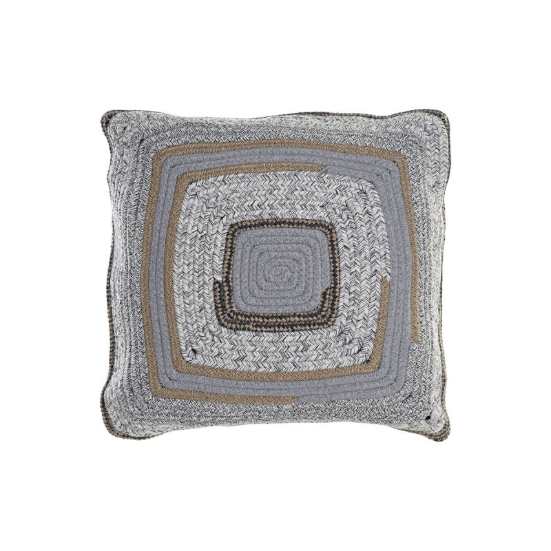 Coussin DKD Home Decor Naturel Gris Polyester Coton Aluminium Jute (40 x 10 x 40 cm) - Acheter à 24,91 € seulement chez Collecto