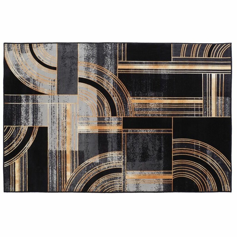 Tapis DKD Home Decor Noir Doré Moderne Géométrique (200 x 290 x 0,4 cm) - Acheter à 101,41 € seulement chez Collector's Boutique