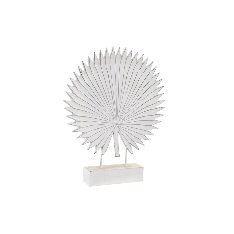 Figurine Décorative DKD Home Decor Métal Blanc Tropical Bois MDF Feuille d'une plante (36 x 7 x 46 cm) - Acheter à 21,85 € seule