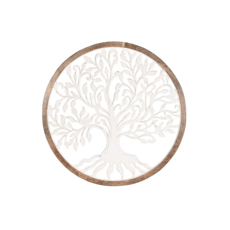 Décoration murale DKD Home Decor Arbre Marron Blanc Bois de manguier Bois MDF (96 x 3 x 96 cm) - Acheter à 78,29 € seulement che