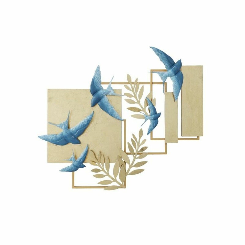 Décoration murale DKD Home Decor Bleu Doré Métal Oiseau Glamour (84,5 x 8,3 x 72,4 cm) - Acheter à 67,80 € seulement chez Collec