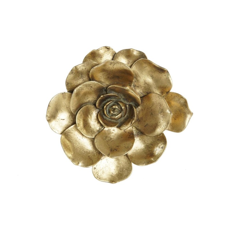 Décoration murale DKD Home Decor Fleur Doré Résine (19,5 x 5,5 x 19,5 cm) - Acheter à 15,54 € seulement chez Collector's Boutiqu