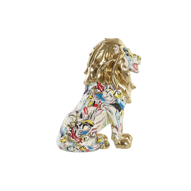 Figurine Décorative DKD Home Decor Doré Lion Résine Multicouleur Moderne (21 x 14,5 x 27 cm) (15 x 21 x 27 cm) - Acheter à 39,08