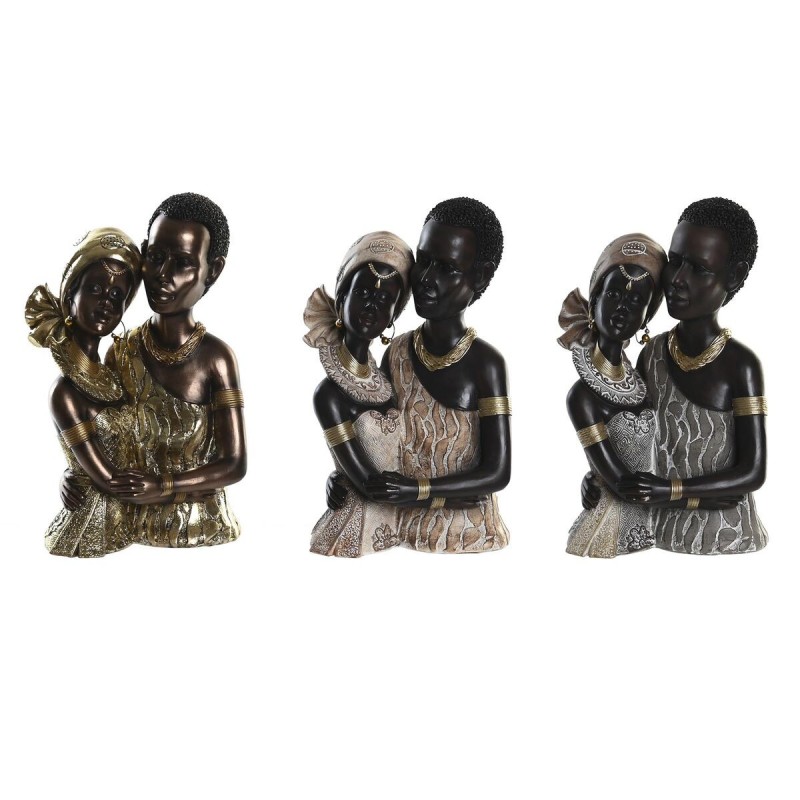 Figurine Décorative DKD Home Decor Beige Doré Marron Résine Colonial Africaine (20 x 14,5 x 33 cm) (3 Unités) - Acheter à 99,67 