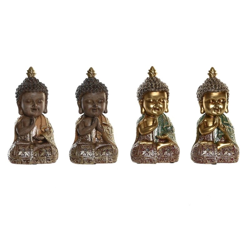 Figurine Décorative DKD Home Decor Beige Doré Buda Résine Oriental (10,5 x 9 x 19,5 cm) (4 Unités) - Acheter à 54,62 € seulement