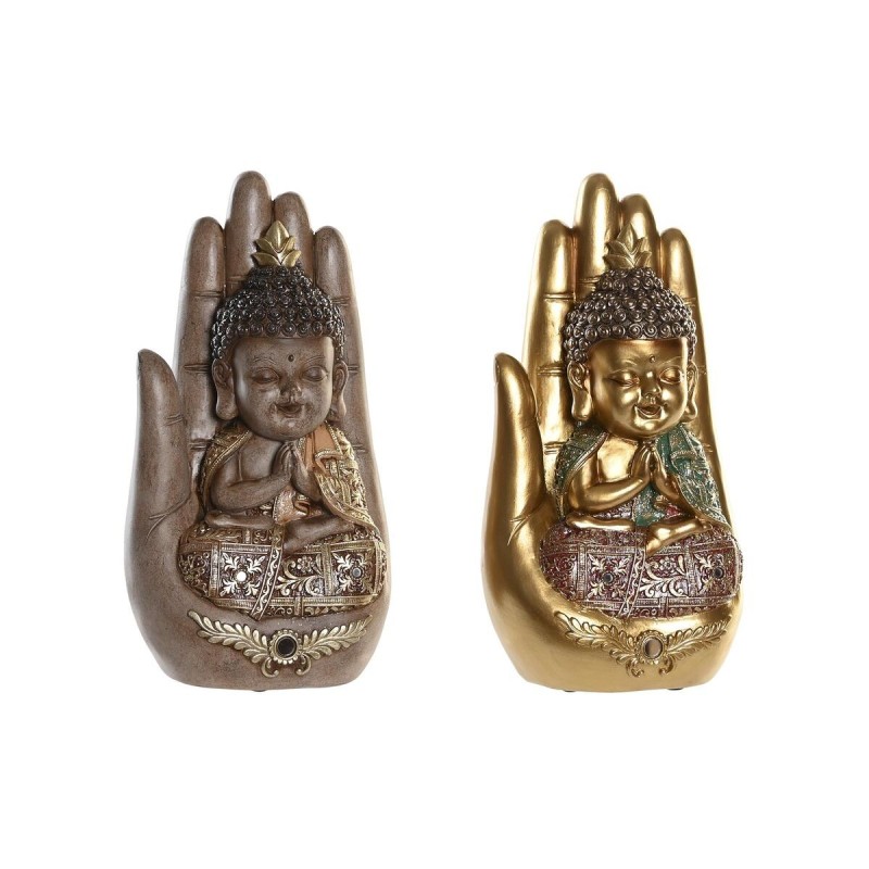 Figurine Décorative DKD Home Decor Beige Doré Buda Résine Oriental (15,5 x 11 x 29 cm) (2 Unités) - Acheter à 49,81 € seulement 