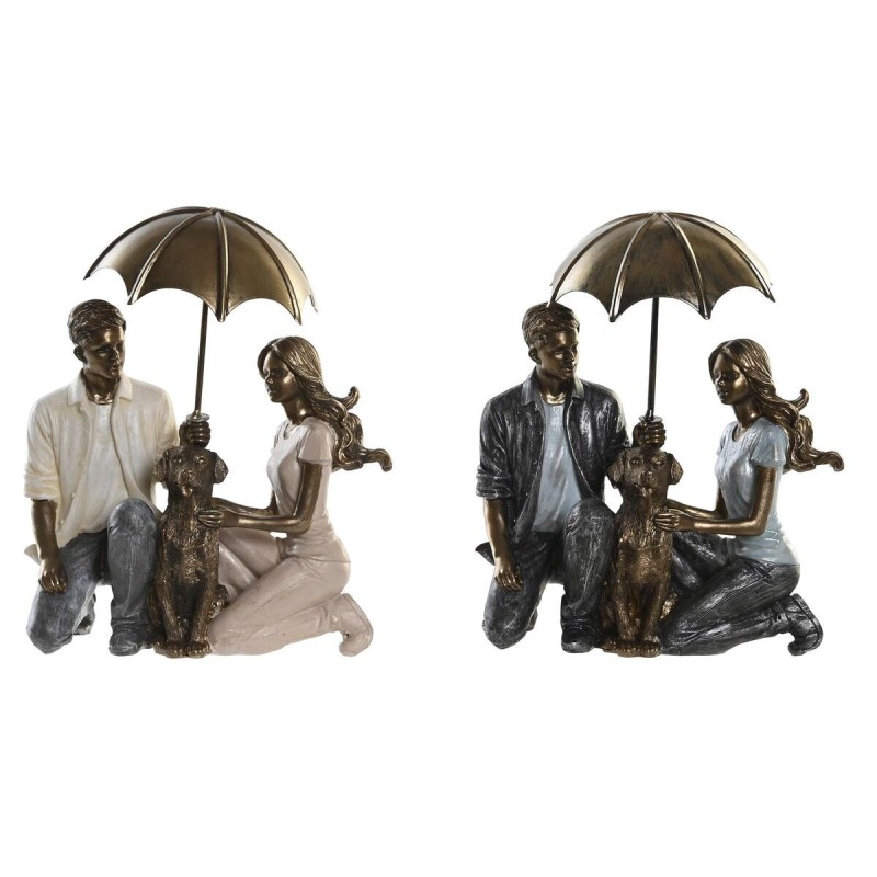 Figurine Décorative DKD Home Decor Résine Multicouleur Moderne Couple (15,5 x 8,5 x 14,5 cm) (15,5 x 8,5 x 19 cm) (2 Unités) - A