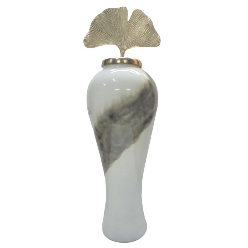 Vase DKD Home Decor Aluminium Bicolore Fer Oriental Feuille d'une plante (29 x 29 x 102 cm) - Acheter à 117,38 € seulement chez 