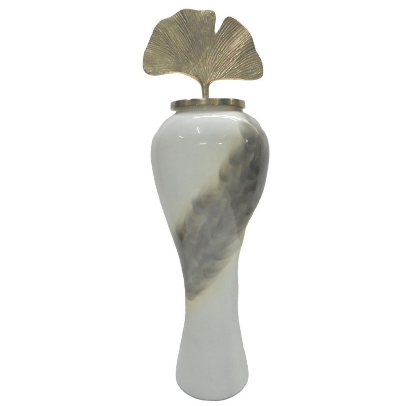 Vase DKD Home Decor Aluminium Bicolore Fer Oriental Feuille d'une plante (25 x 25 x 84 cm) - Acheter à 94,08 € seulement chez Co