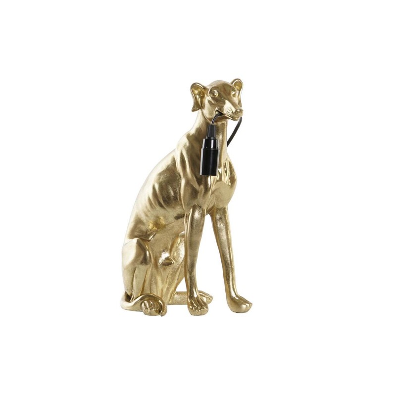 Lampe de bureau DKD Home Decor Chien Doré Résine 25 W (25,5 x 16,5 x 36 cm) - Acheter à 50,59 € seulement chez Collector's Bouti