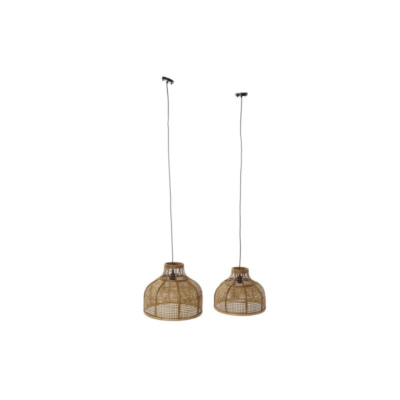 Suspension DKD Home Decor 2 Pièces Marron Rotin 50 W (46 x 46 x 39 cm) - Acheter à 87,47 € seulement chez Collector's Boutique