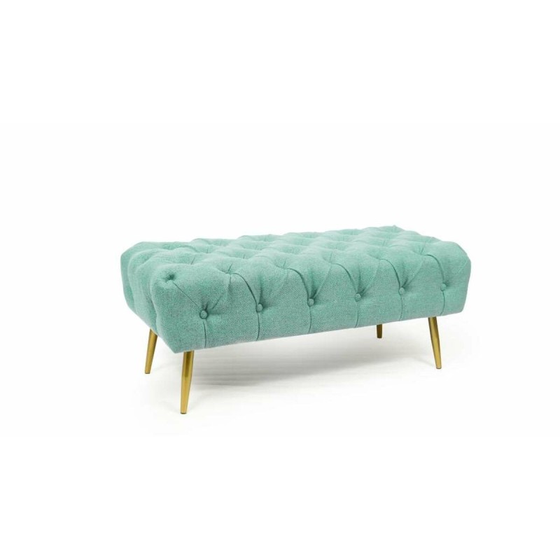 Banquette DKD Home Decor Doré Métal Polyester Vert (103 x 46 x 42 cm) - Acheter à 112,40 € seulement chez Collector's Boutique