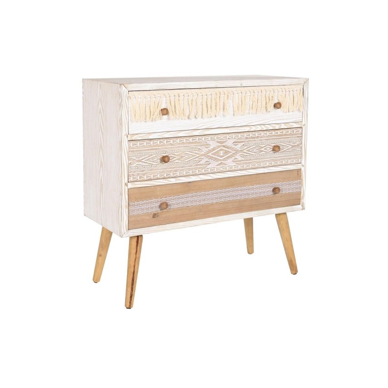 Commode DKD Home Decor Sapin Naturel Coton Blanc (80 x 35 x 80 cm) - Acheter à 241,98 € seulement chez Collector's Boutique