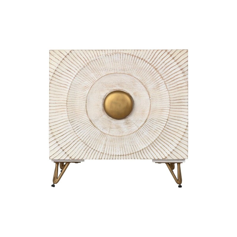 Table de Nuit DKD Home Decor Doré Métal Blanc Bois de manguier (50 x 40 x 50 cm) - Acheter à 154,04 € seulement chez Collector's