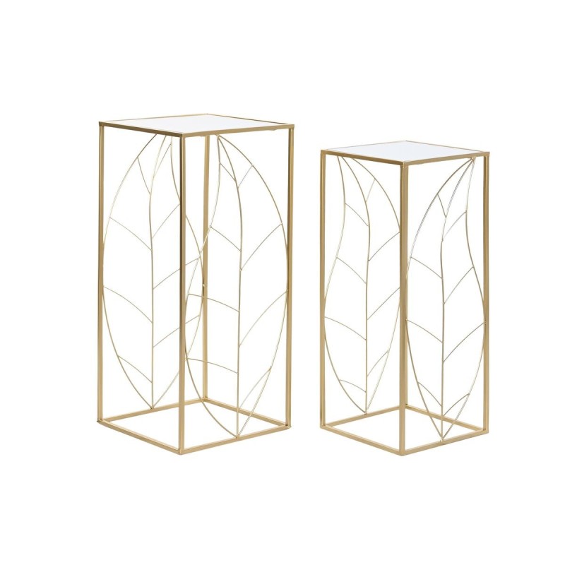 Jeu de 2 tables DKD Home Decor Miroir Doré Métal (33 x 33 x 75 cm) - Acheter à 87,50 € seulement chez Collector's Boutique