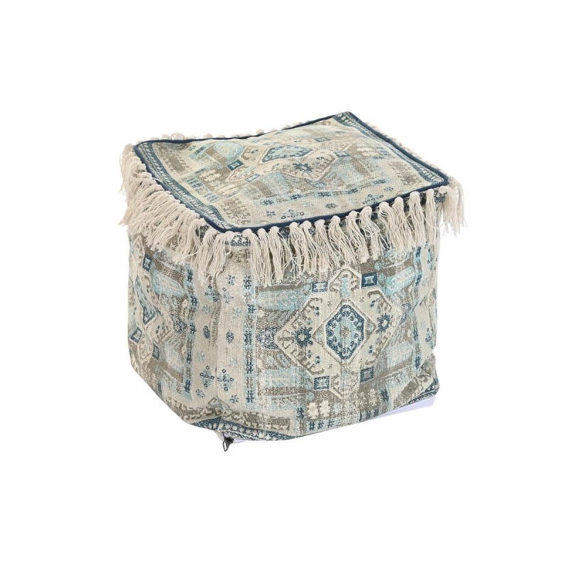 Pouf DKD Home Decor Casablanca Bleu Coton Frange (40 x 40 x 40 cm) - Acheter à 76,74 € seulement chez Collector's Boutique