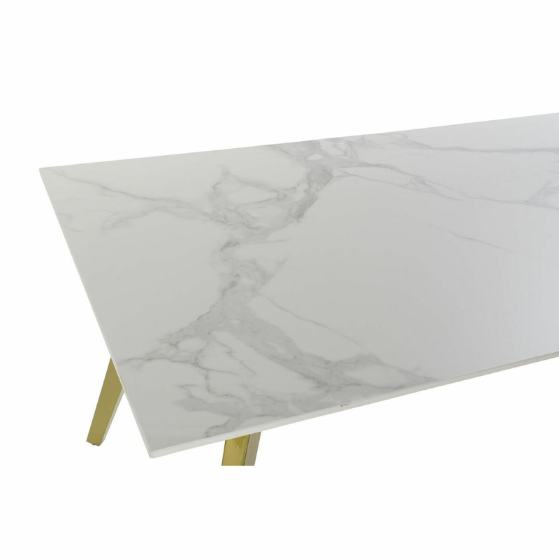 Table de Salle à Manger DKD Home Decor Céramique Doré Métal Blanc (160 x 90 x 76 cm) - Acheter à 319,46 € seulement chez Collect