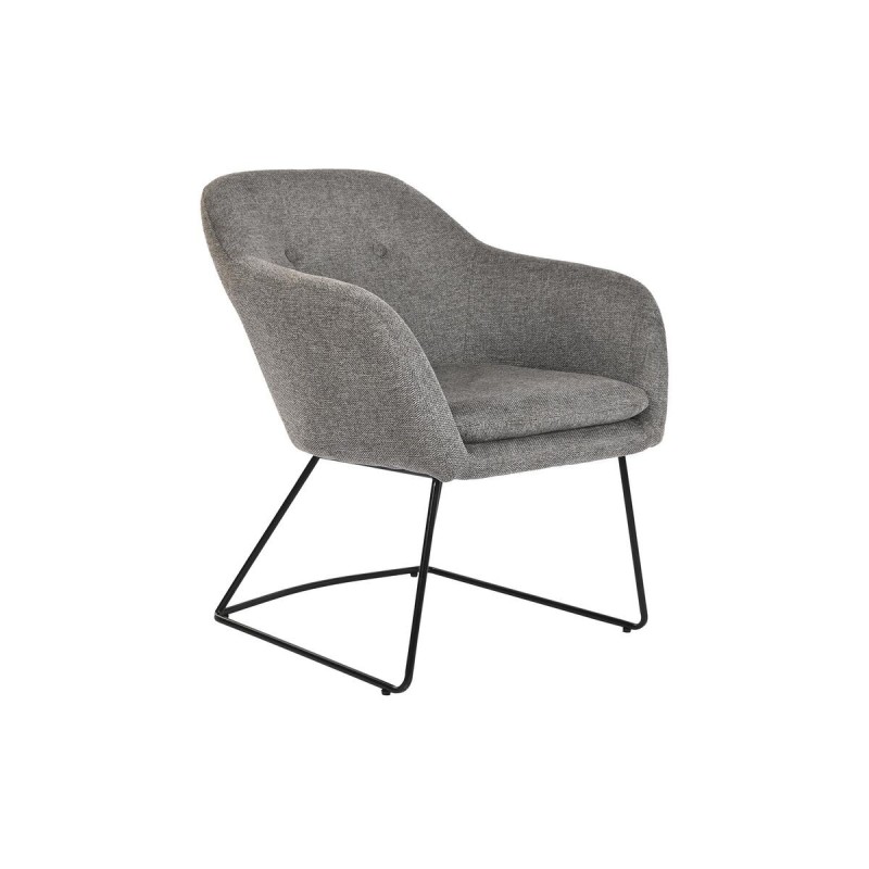 Fauteuil DKD Home Decor Noir Gris Métal Lin (63 x 64 x 70 cm) - Acheter à 141,17 € seulement chez Collector's Boutique