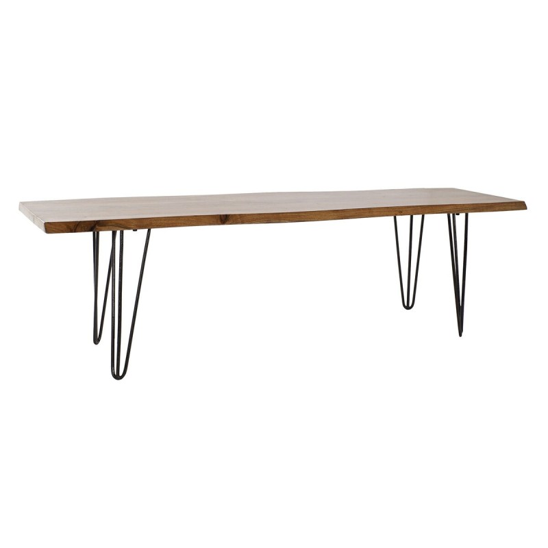 Banc DKD Home Decor Noir Métal Aluminium Marron Clair Acacia (160 x 46 x 46 cm) - Acheter à 147,38 € seulement chez Collector's 