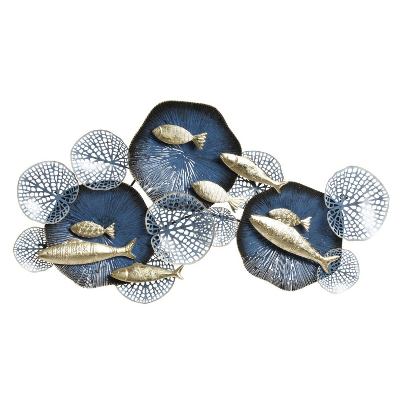 Décoration murale DKD Home Decor Bleu Doré Métal Poissons (122 x 10 x 70 cm) - Acheter à 84,13 € seulement chez Collector's Bout