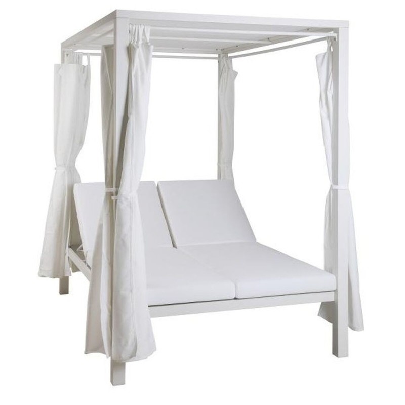 Lit de jardin DKD Home Decor Blanc Aluminium (148 x 188 x 205 cm) - Acheter à 1 220,98 € seulement chez Collector's Boutique