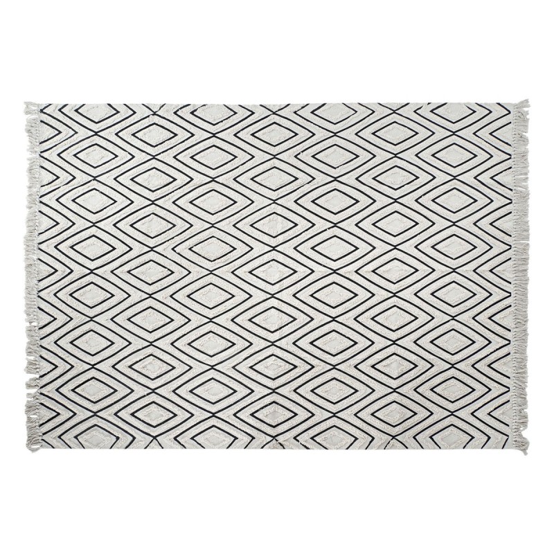 Tapis DKD Home Decor Noir Blanc Frange (160 x 230 x 1 cm) - Acheter à 53,99 € seulement chez Collector's Boutique