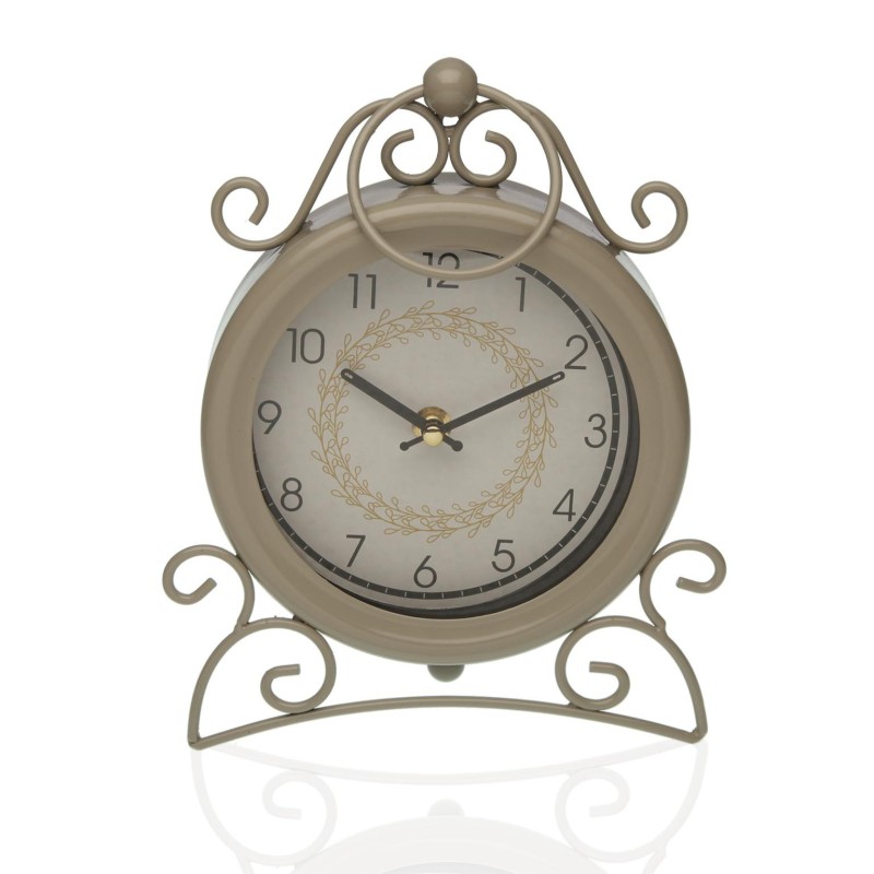 Horloge de table Versa Beige Métal (25 x 19 x 4,5 cm) - Acheter à 16,13 € seulement chez Collector's Boutique