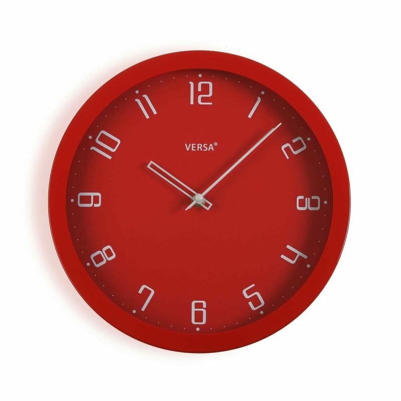 Horloge Murale Versa Rouge polypropylène (4,3 x 30 x 30 cm) - Acheter à 12,42 € seulement chez Collector's Boutique