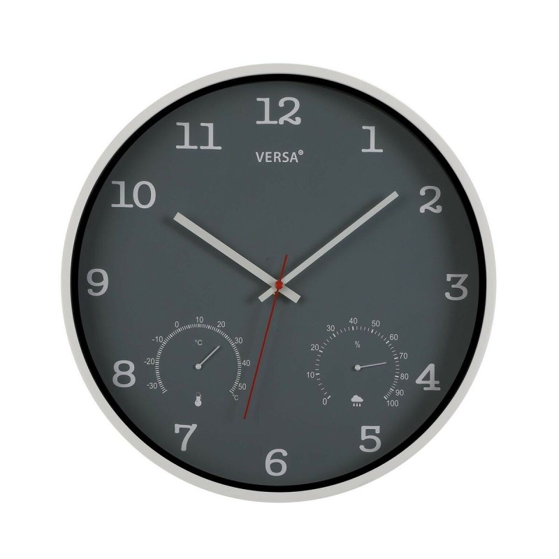 Horloge Murale Versa Gris Plastique (4,3 x 35,5 x 35,5 cm) - Acheter à 19,40 € seulement chez Collector's Boutique