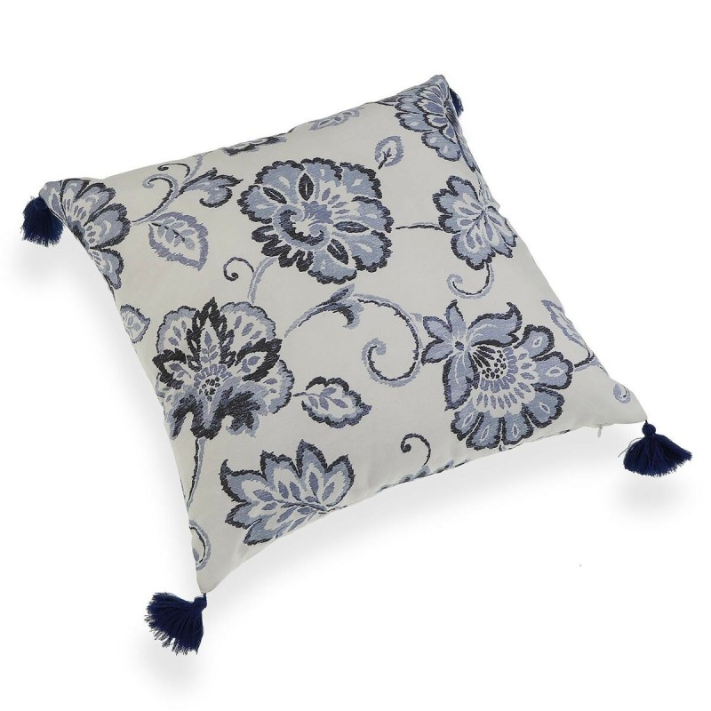 Coussin Versa Bleu Pompons Polyester (45 x 45 cm) - Acheter à 12,06 € seulement chez Collector's Boutique