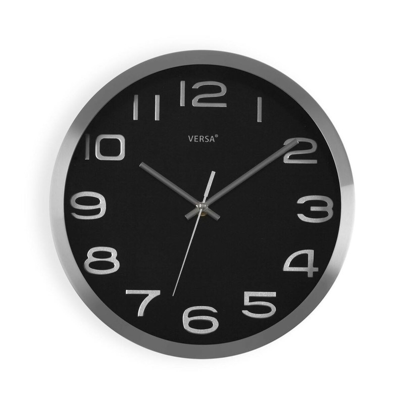 Horloge Murale Versa Noir Aluminium (4 x 30 x 30 cm) - Acheter à 19,97 € seulement chez Collector's Boutique