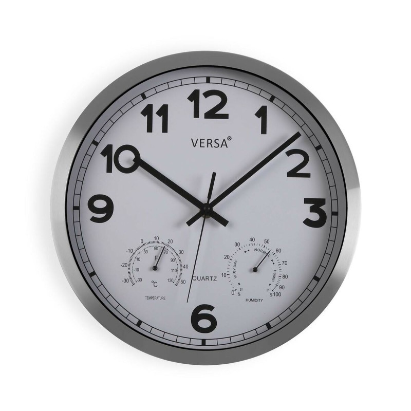 Horloge Murale Versa Blanc Aluminium (4 x 30 x 30 cm) - Acheter à 19,97 € seulement chez Collector's Boutique