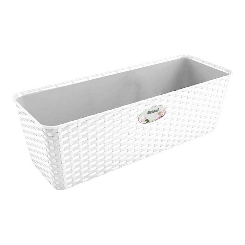 Jardinière Blanc Plastique Naturel (18 x 16 x 49 cm) - Acheter à 6,43 € seulement chez Collector's Boutique