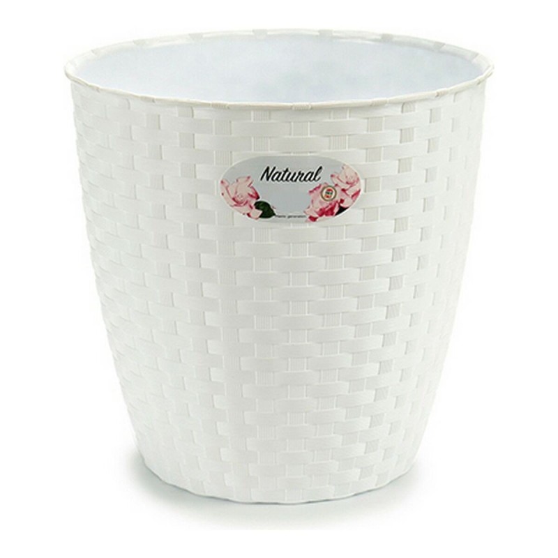 Cache-pot Blanc Plastique (24 x 22,5 x 24 cm) - Acheter à 4,51 € seulement chez Collector's Boutique