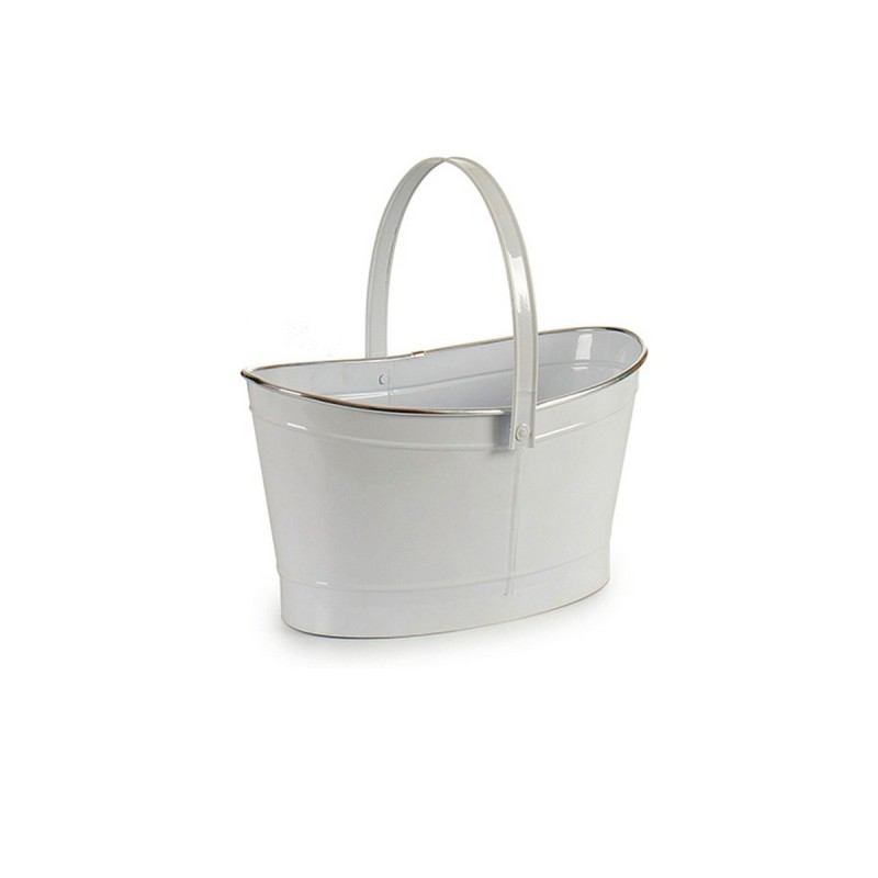 Cache-pot Panier Métal Blanc (22 x 19,5 x 37,5	cm) - Acheter à 10,73 € seulement chez Collector's Boutique