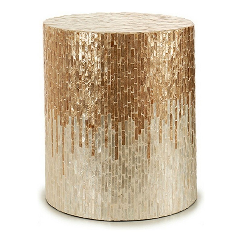 Tabouret Argenté Doré Nacre noire DM (40 x 46 x 40	 cm) - Acheter à 53,70 € seulement chez Collector's Boutique