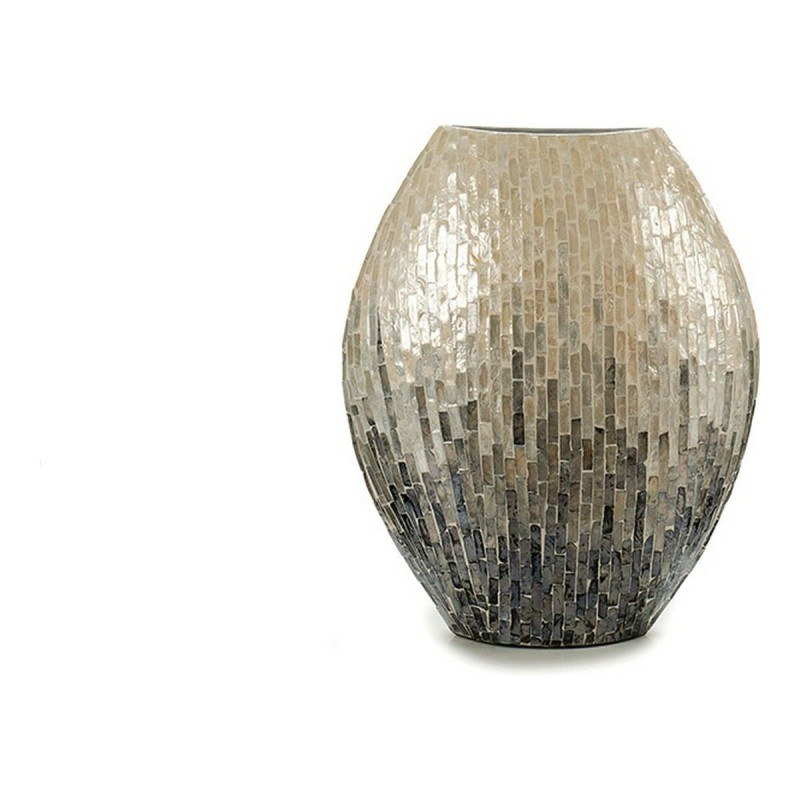 Vase Bois Gris Nacre noire DM (18 x 44,5 x 40 cm) - Acheter à 32,11 € seulement chez Collector's Boutique