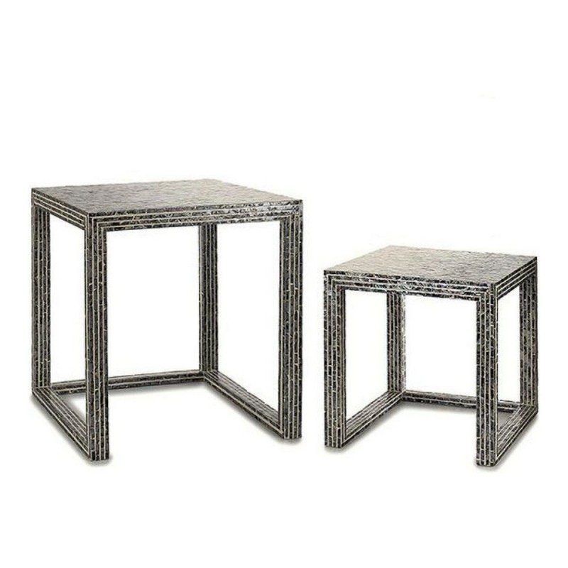 Table d'appoint Gris Nacre noire Contre-plaqué (2 Pièces) - Acheter à 117,48 € seulement chez Collector's Boutique