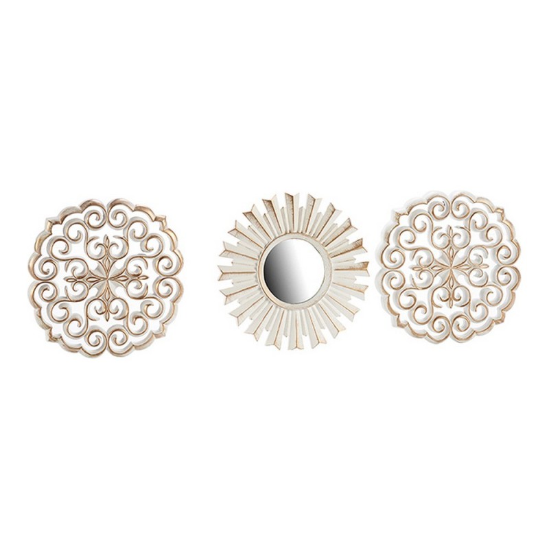 Décoration murale Blanc/Or Verre Plastique (3 pcs) - Acheter à 8,45 € seulement chez Collector's Boutique