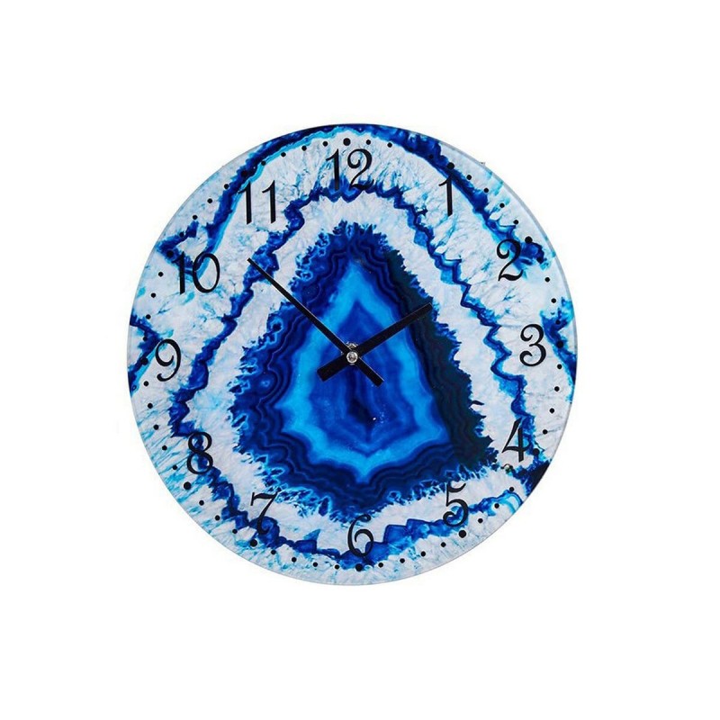 Horloge Murale Bleu Verre (30 x 4 x 30 cm) - Acheter à 5,60 € seulement chez Collector's Boutique