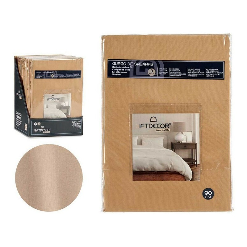 Jeu de draps Lit de 90 Beige (3 Pièces) - Acheter à 9,06 € seulement chez Collector's Boutique