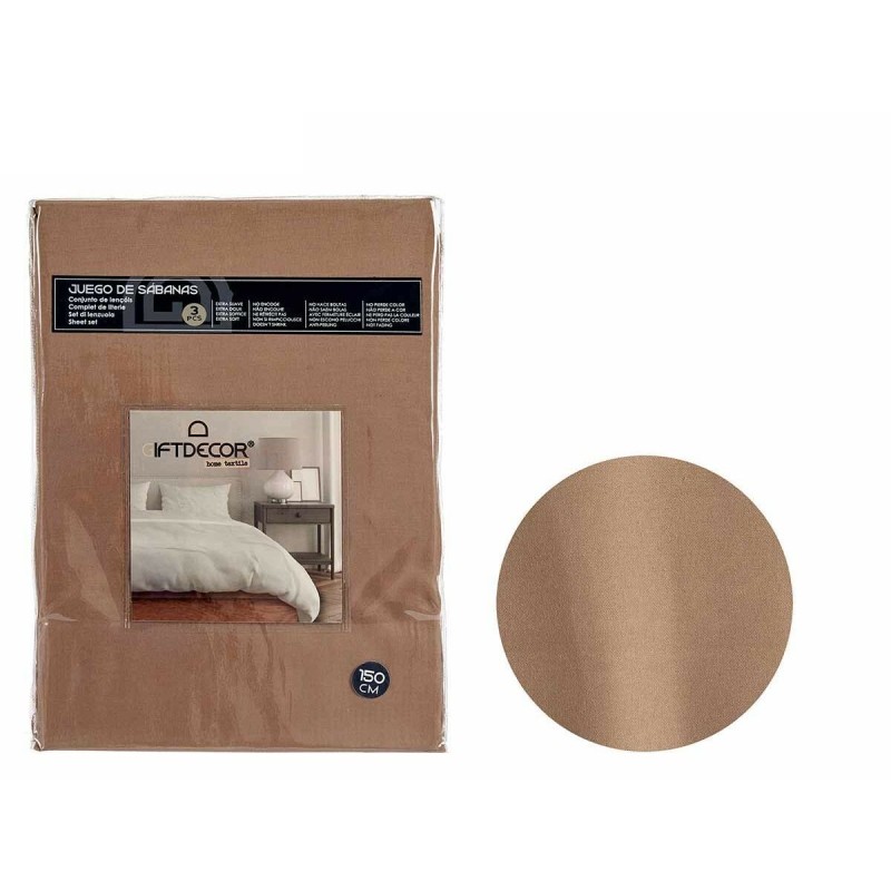 Jeu de draps Lit de 150 Marron (3 Pièces) - Acheter à 13,51 € seulement chez Collector's Boutique