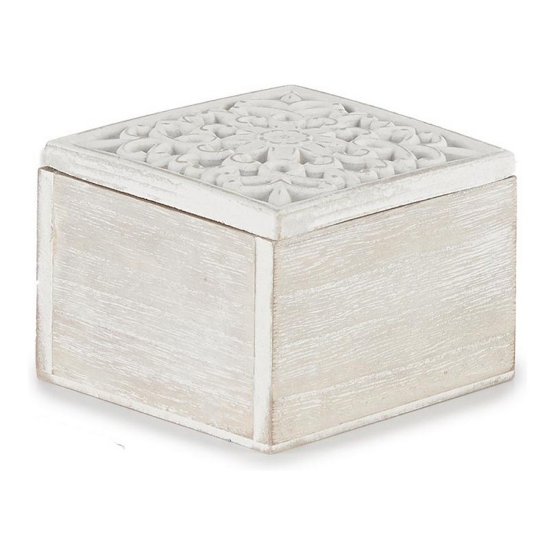 Boîte Décorative Blanc Bois (11,5 x 8 x 11,5 cm) - Acheter à 5,48 € seulement chez Collector's Boutique