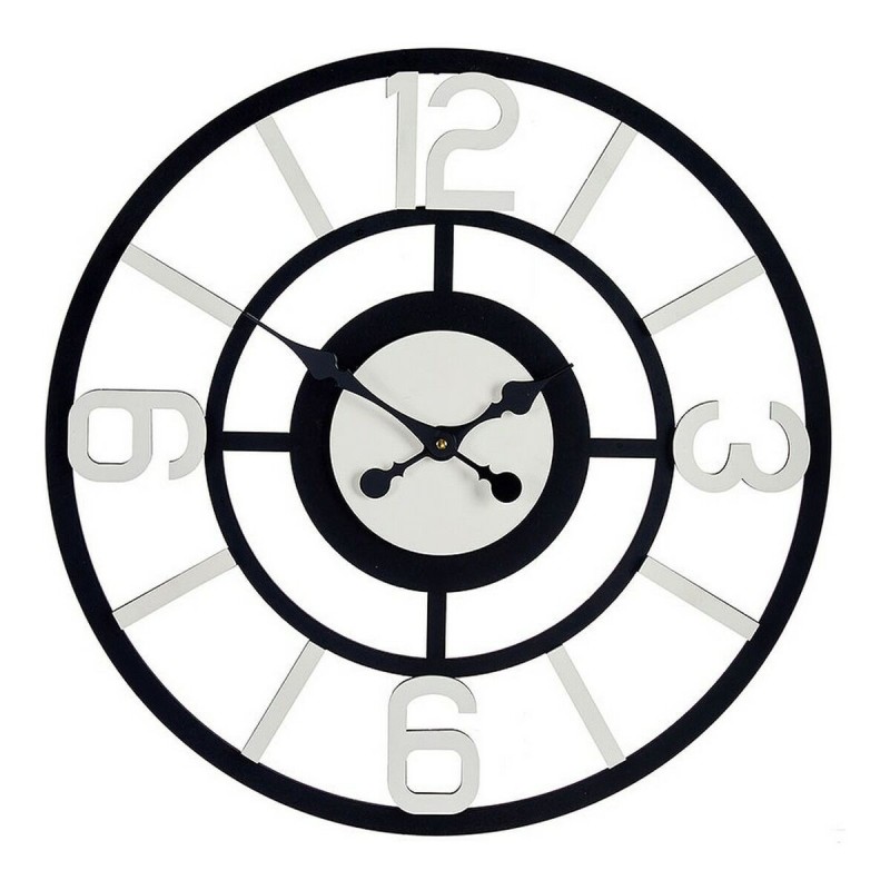 Horloge Murale Blanc Noir Métal MDF (60 x 3,5 x 60 cm) - Acheter à 26,16 € seulement chez Collector's Boutique