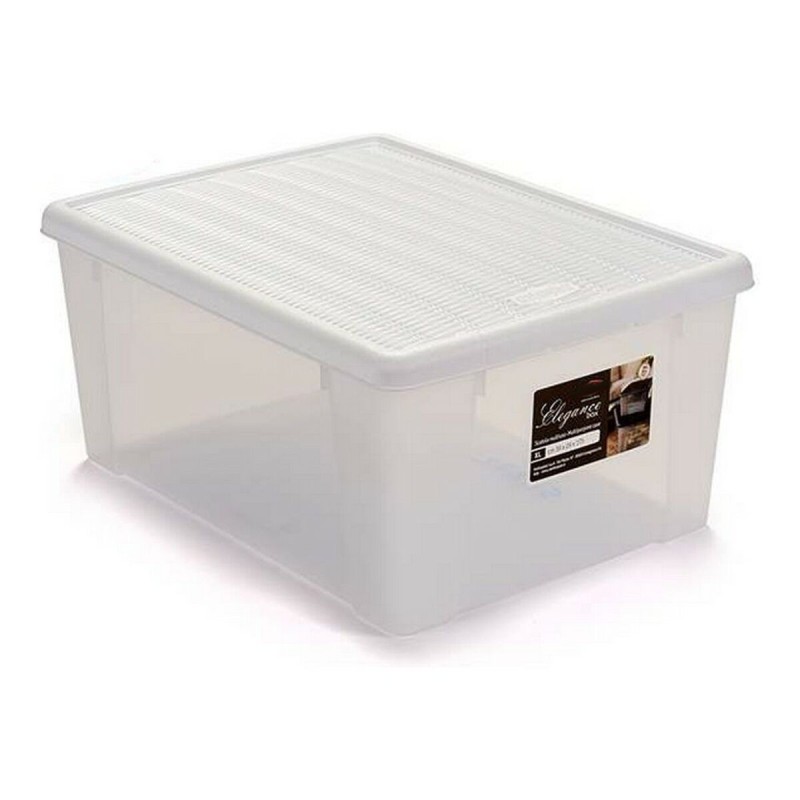 Boîte de rangement Elegance Blanc 15 L Plastique (29 x 17 x 39 cm) - Acheter à 7,06 € seulement chez Collector's Boutique