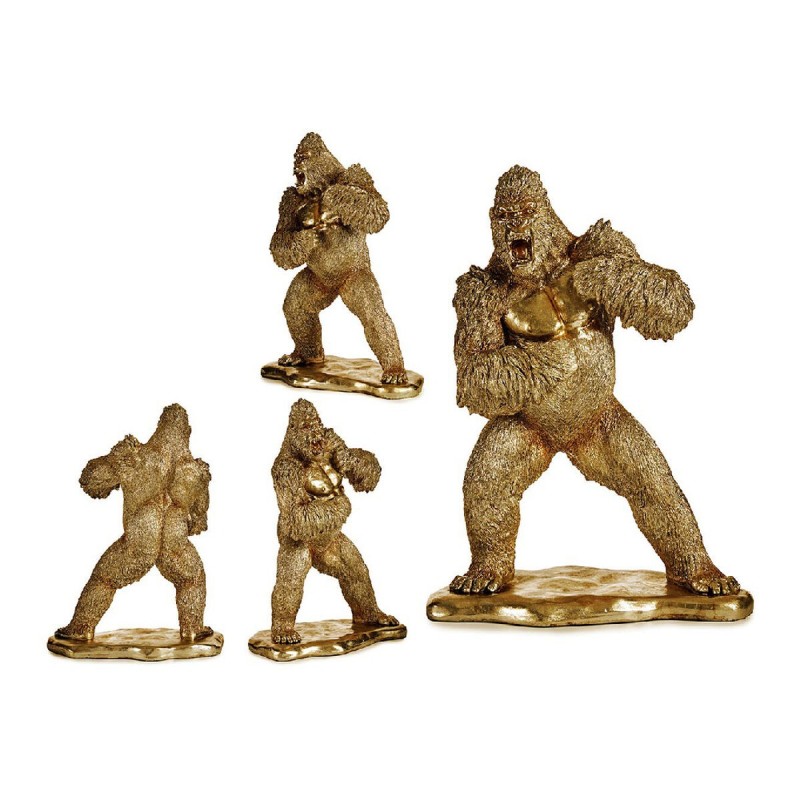 Figurine Décorative Gorille Doré Résine (25 x 56 x 42 cm) - Acheter à 70,70 € seulement chez Collector's Boutique