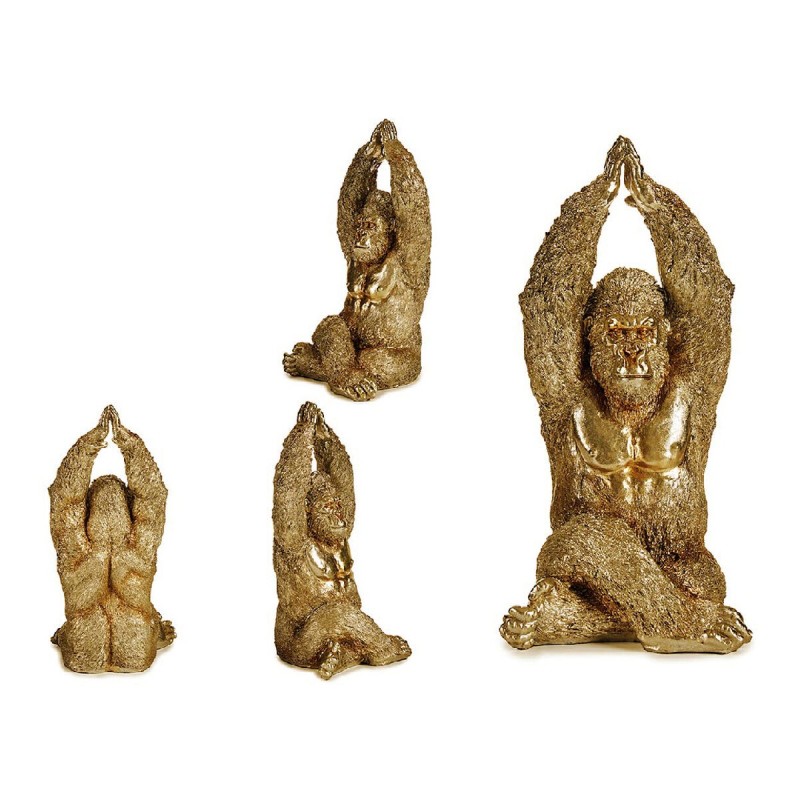 Figurine Décorative Gorille Doré Résine (17 x 36 x 19,5 cm) - Acheter à 17,05 € seulement chez Collector's Boutique