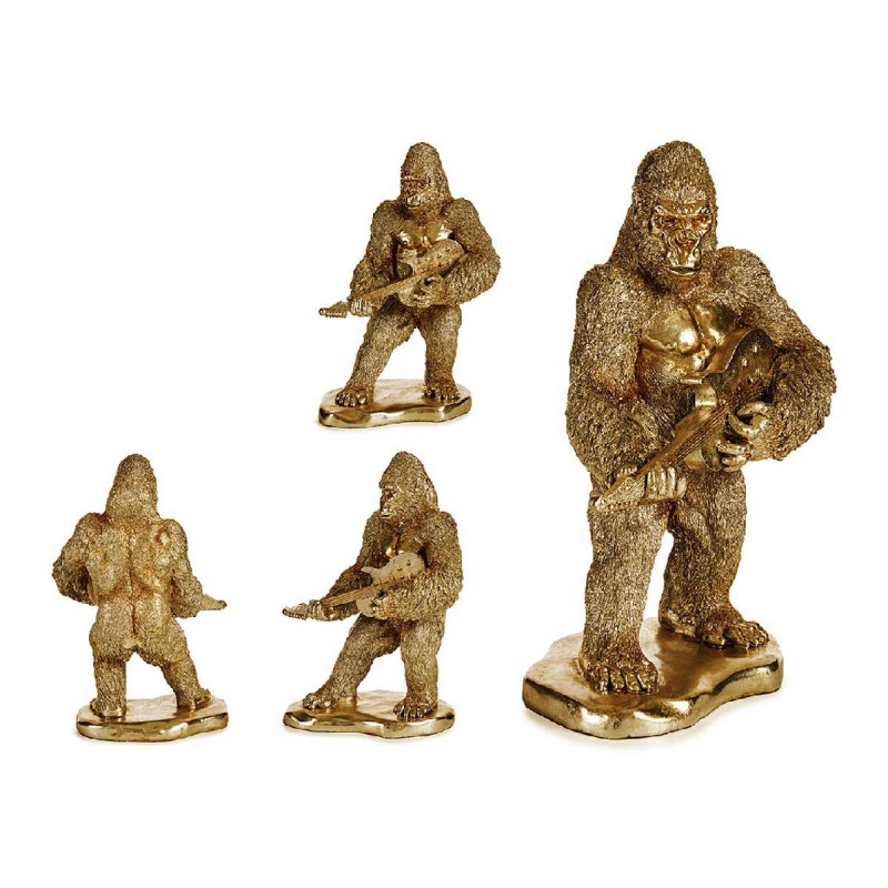 Figurine Décorative Gorille Doré Résine (16 x 39 x 27 cm) - Acheter à 26,27 € seulement chez Collector's Boutique