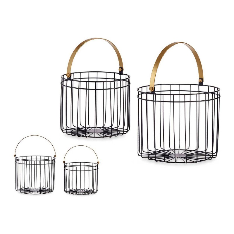 Panier Noir Doré Cylindrique Métal (2 pcs) - Acheter à 20,74 € seulement chez Collector's Boutique